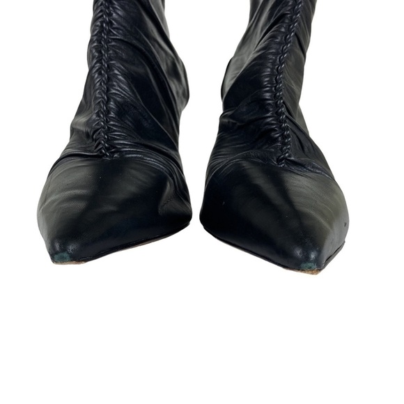 Alexandre Birman Suzana Ruched Leather Booties - Picture 5 of 15